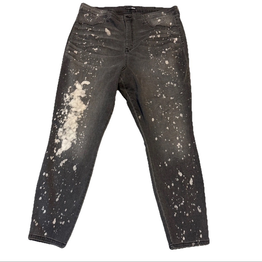 Fashion Nova Women’s Curve On The Spot Paint Splatter Gray Skinny Jeans Size 20W - Picture 15 of 15